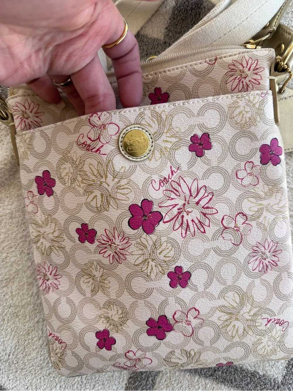 Floral coach crossbody bag